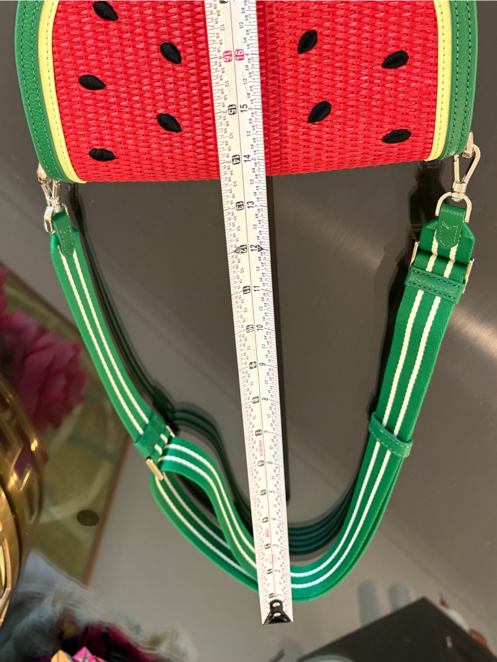 Kate Spade Watermelon Crossbody Purse with Matching Bag Charm / Coin Purse - Picture 11 of 16